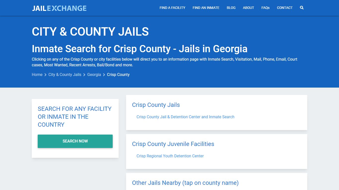 Inmate Search for Crisp County | Jails in Georgia - Jail Exchange